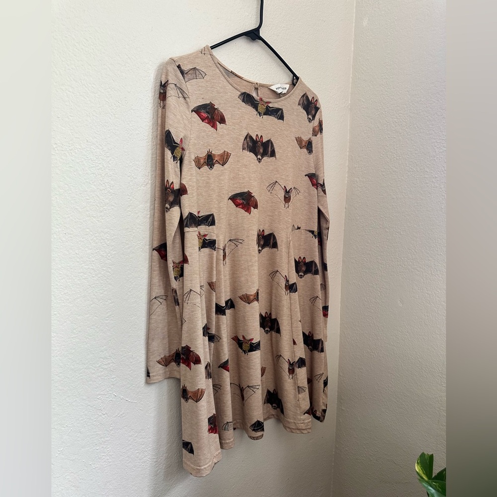 🦇 Pepaloves Tan Beige Bat’ll Do Bat Print Mini Dress Modcloth SMALL